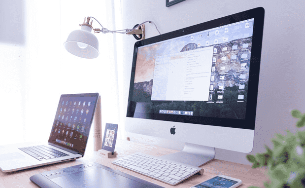 Computer setup on the table